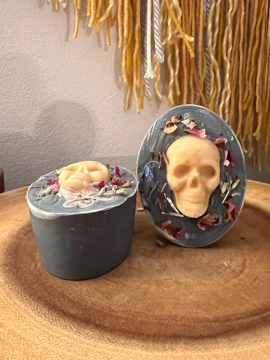 Sage Shadow Natural Cold Process Soap with Skull