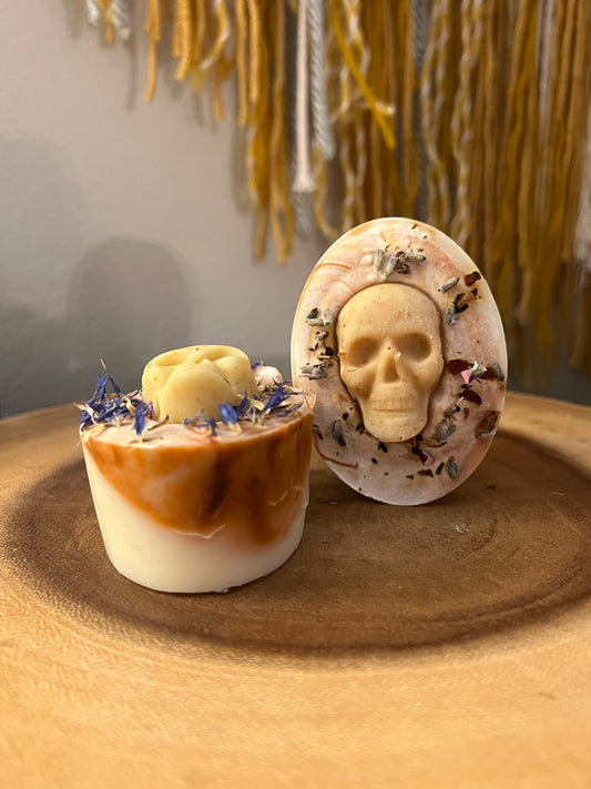 Tangerine Tomb Natural Cold Process Soap with Skull